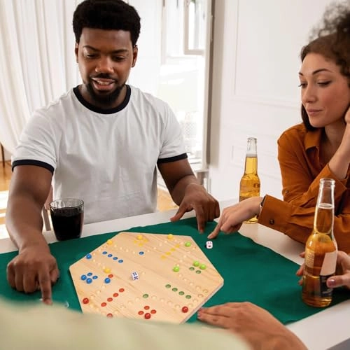 Fast Track Marble Board Game - 2-in-1 Portable Multicolor