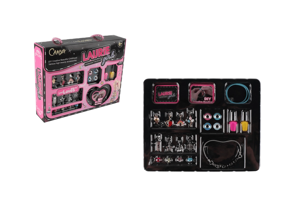 3 In 1 Diy Beads Jewelry Making Kit - nail polish Suitable for 3+ Years