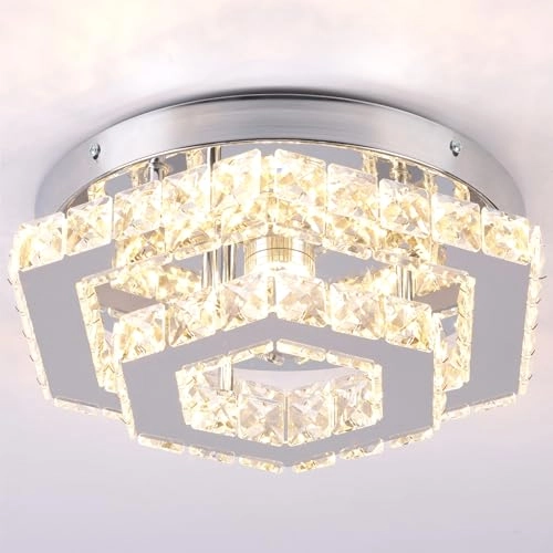 Hexagonal Crystal Chandelier - 6500K