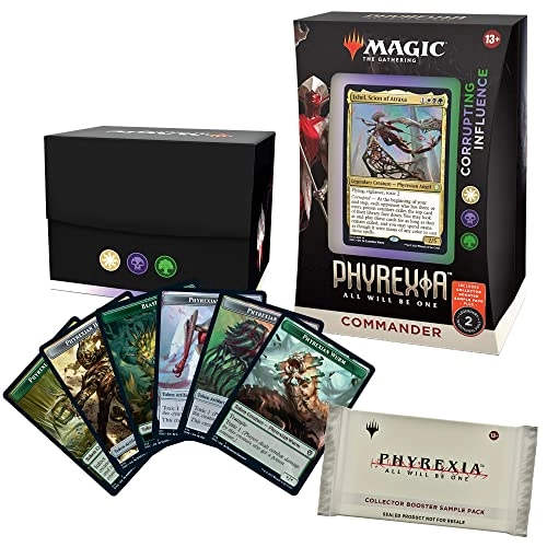 Phyrexia: All Will Be One Commander Deck - Corrupting Influence - 100-card + Collector Booster Sample Pack - 2-card