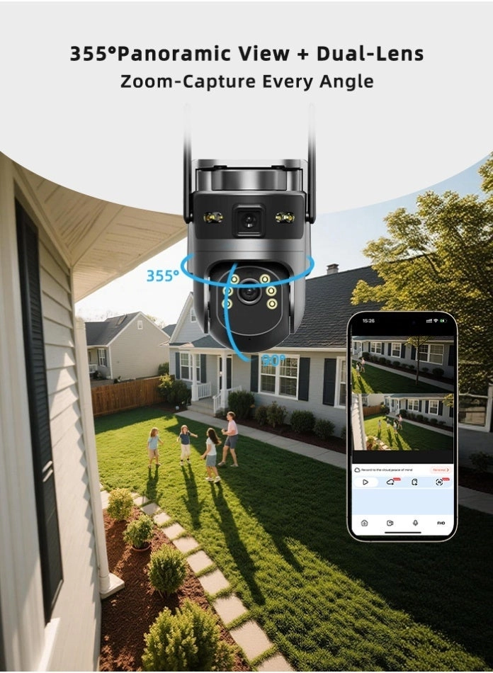 Solar Streetlight Dual Lens Security Camera 8MP