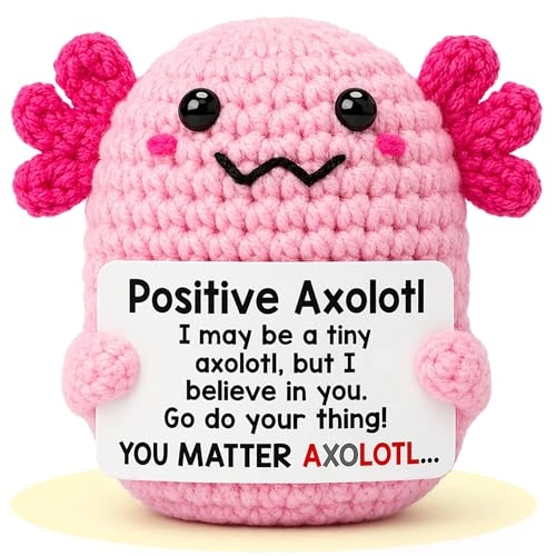 Positive Mini Axolotl Charm Buddie - 14 cm Crochet