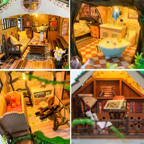 3D Wooden Puzzle Bookshelf Insert - Library of Books 1:24