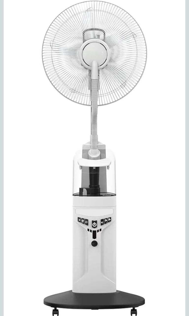 Rechargeable Stand Fan - 16-Inch 60H Battery Mist & LED Light
