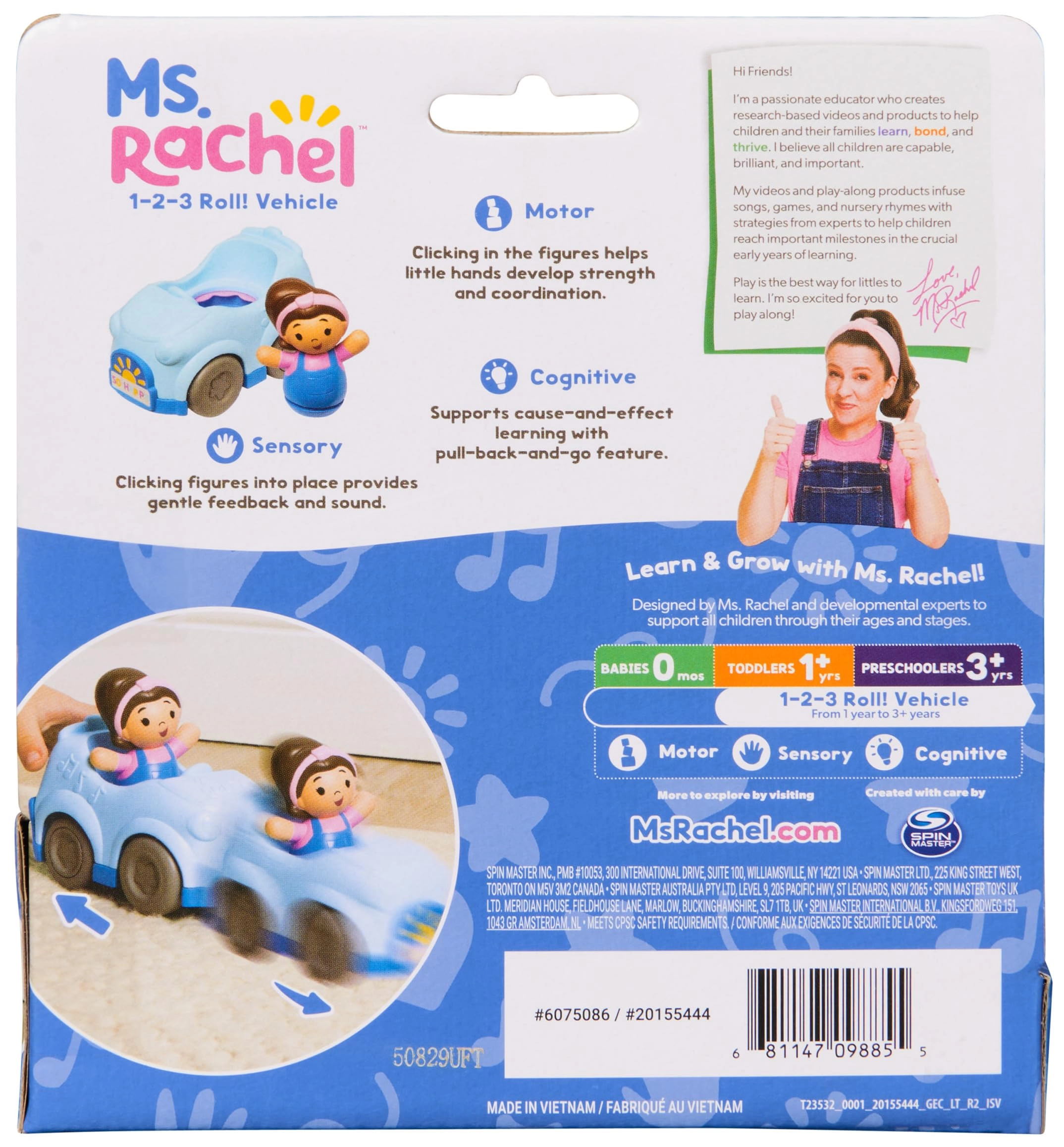1-2-3 Roll! - Pull Back Car Ages 1-3Y+