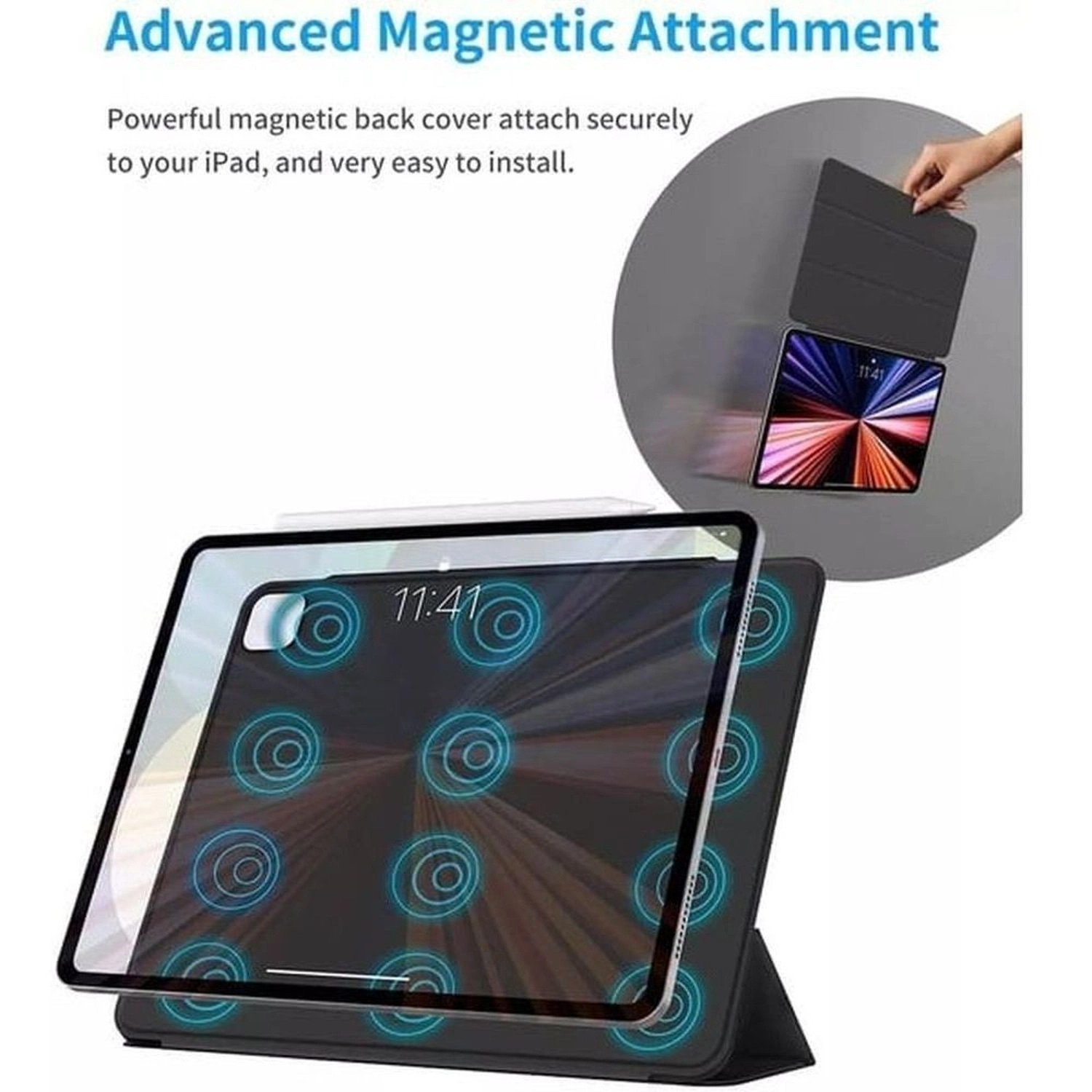 Magnetic Tri-Fold Stand Case with Auto Sleep/Wake for iPad Pro 13-inch (2024)