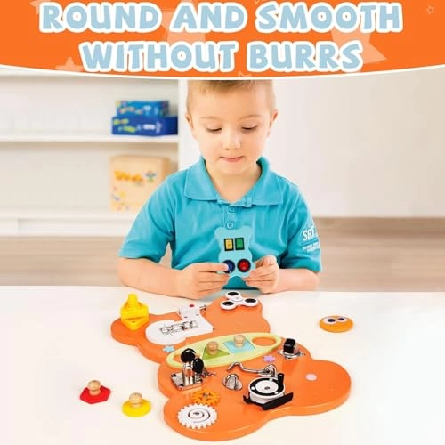Bear Shaped Montessori Wooden Busy Board