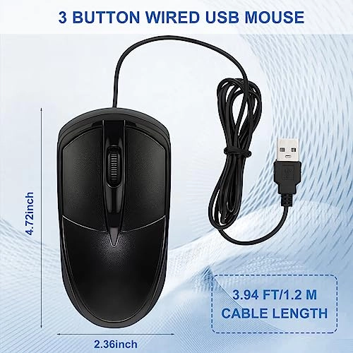 3 Button Wired USB Mouse - USB