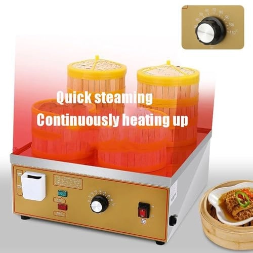 Electric Steamed Buns Machine - Four-Hole Stainless Steel 30-110C
