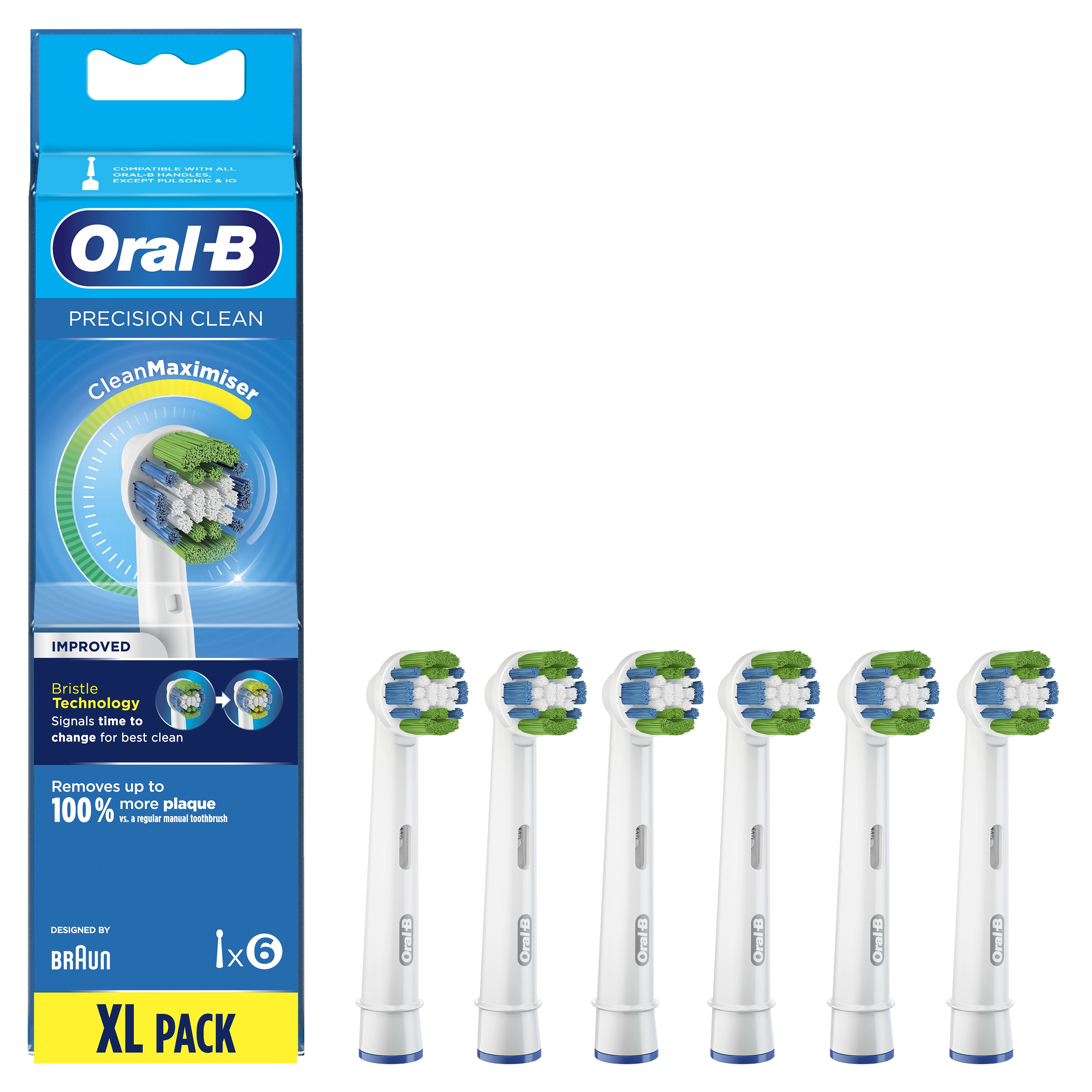 Precision Clean Replacement Electric Toothbrush Heads - 6 Count