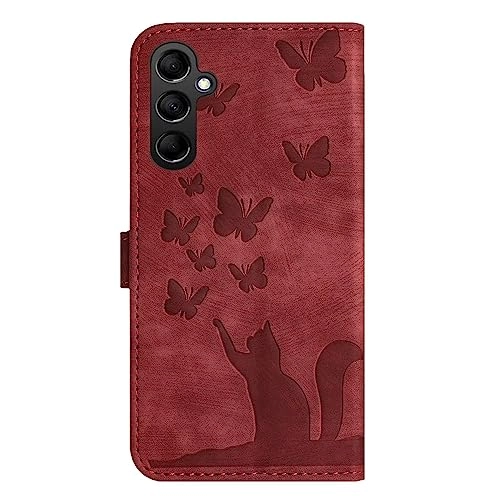 Cute Cat Case - PU Leather Flip Cover for Samsung Galaxy A14 5G