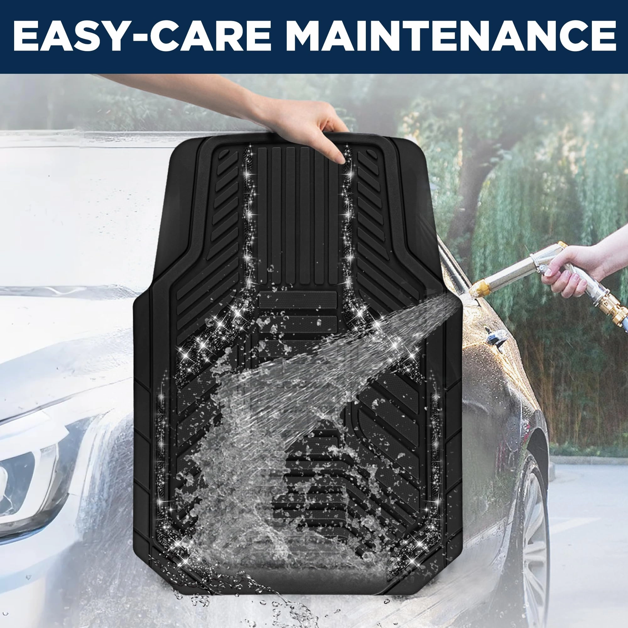 Heavy Duty Rubber Floor Mats - Pink Universal Fit