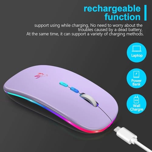 LED Slim Rechargeable Mouse - Wireless