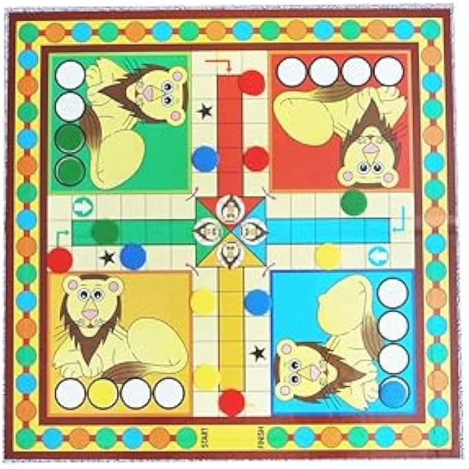Snakes And Ladders Ludo - Double-sided Multicolor