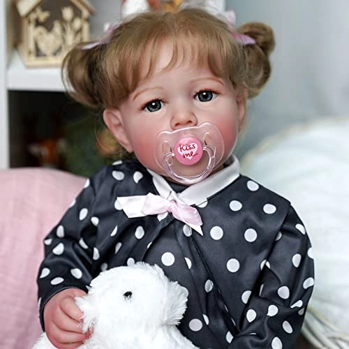 Reborn Baby Doll - 17 inches Vinyl Blue Eyes Gift Set Ages 3+