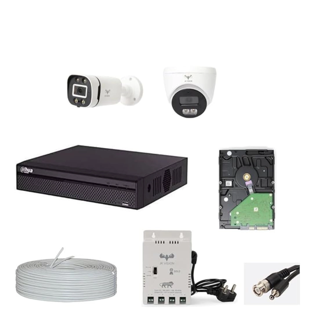 ColorVu CCTV Camera System - 1 Bullet 1 Dome 4 Channel 2.4MP Bundle