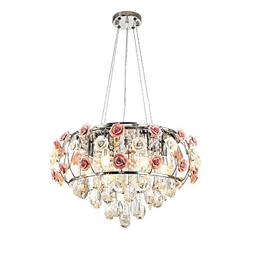 Romantic Rose Crystal Chandelier - Silver 62*38cm