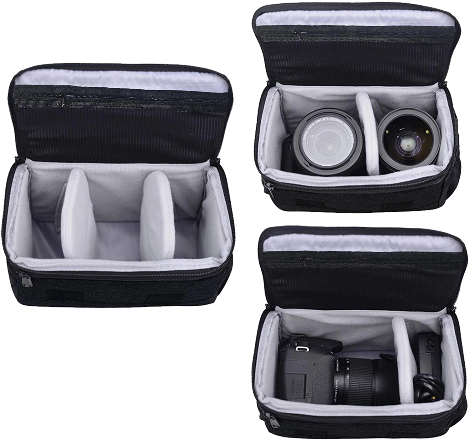 Bl-26 - Black Messenger Canvas DSLR Camera Bag