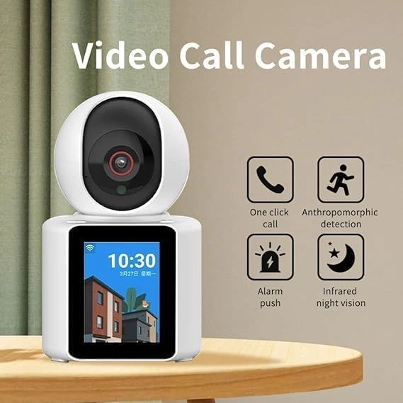 Wireless Video Calling Indoor CCTV Camera - Two-Way Talk Motion Tracking 128GB SD Card Support