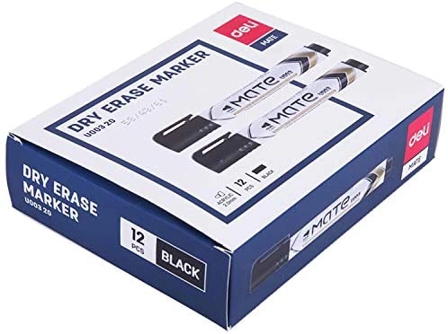 Deli Dry Erase Marker - Black 2mm Bullet Tip