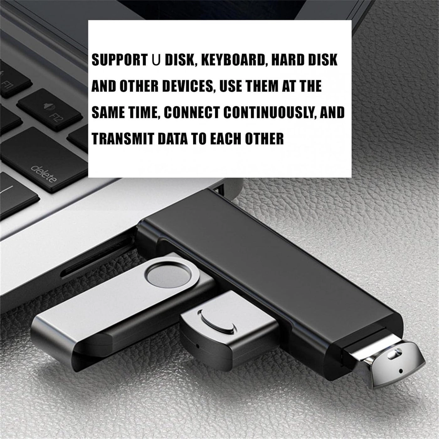 USB C Hub Multiport Adapter - 3 Port USB 3.0 Black