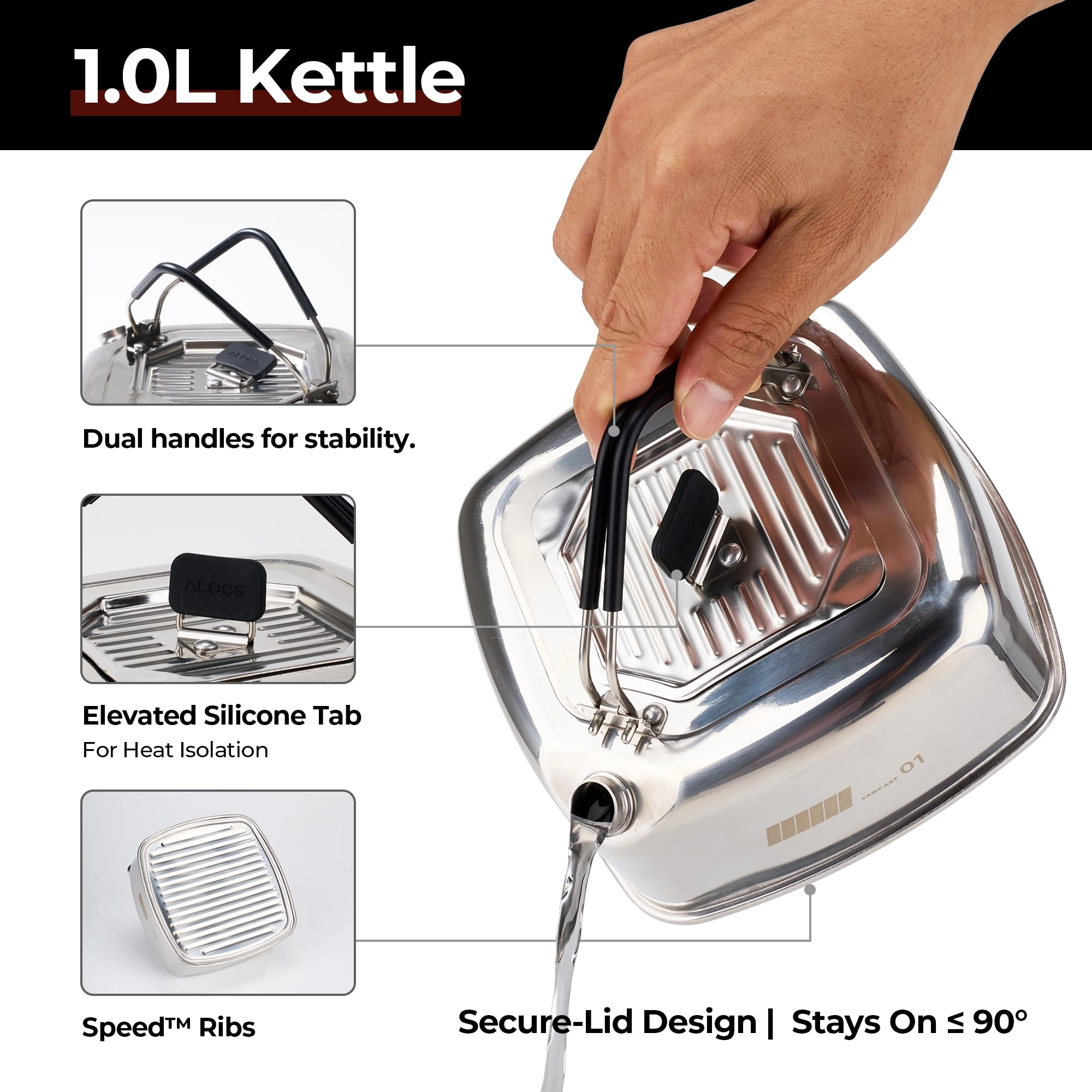 Camping Cookware Set - 3 3.5L 2.2L