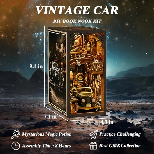 Book Corner Construction Kit (DIY Book Nook Kit) - vintage car