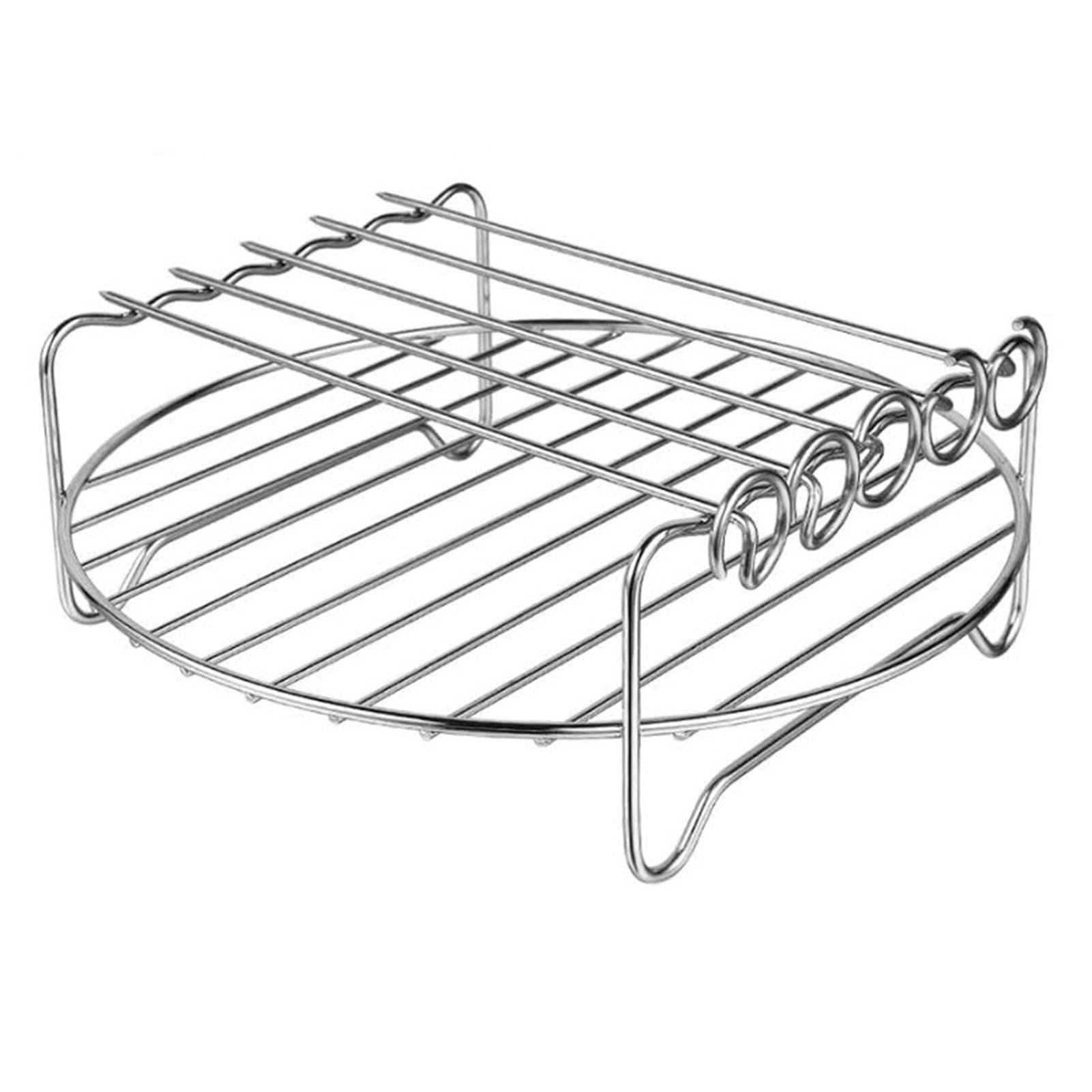 SAHKGYE Double Layer Shelf Skewer Rack - stainless steel 3 needles