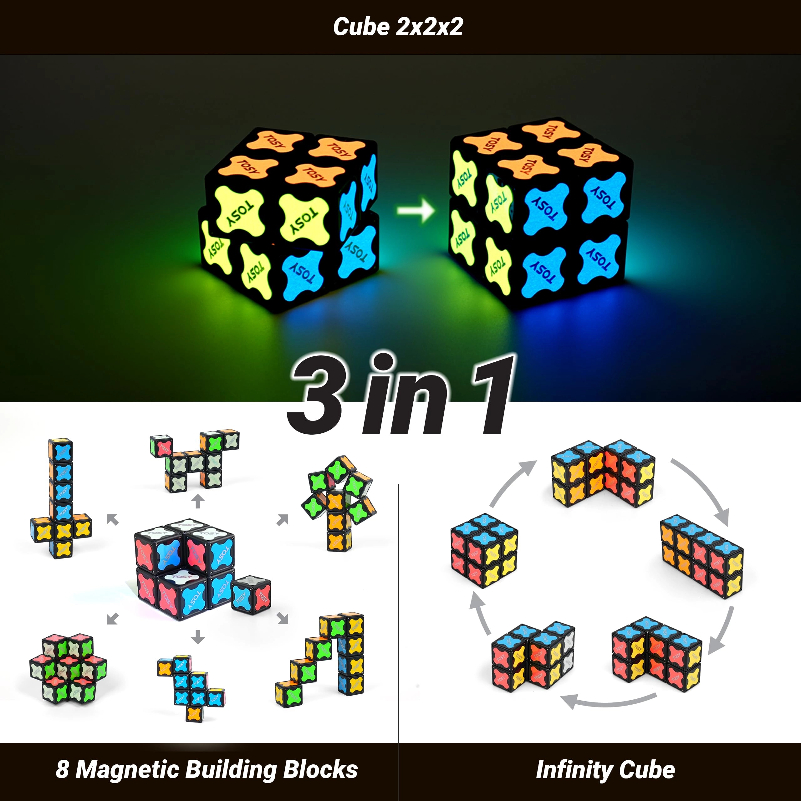 Magnet Cube 2x2 - 6+ 8 pieces