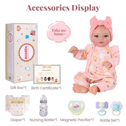 Reborn Baby Doll - 17-Inch Soft Cloth Body Sleeping Ages 3+