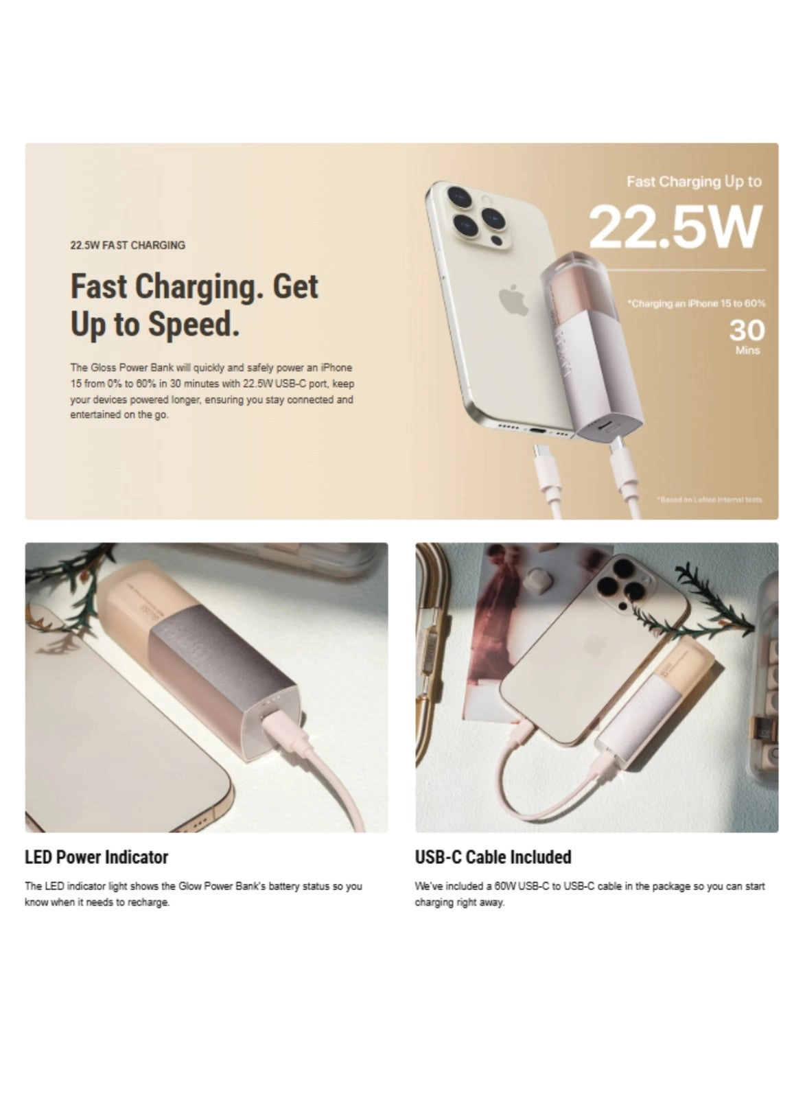 Gloss - 5000mAh 22.5W Fast charging