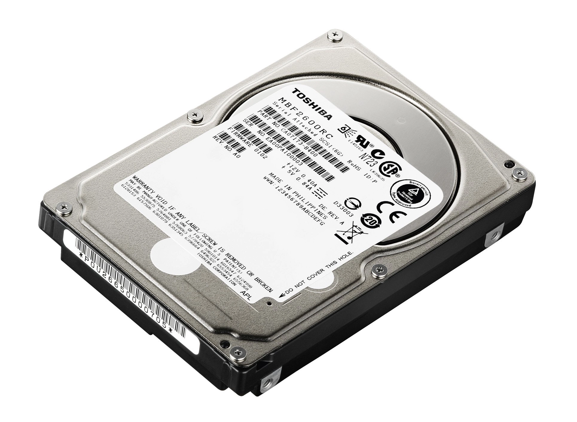 Toshiba Enterprise 2.5" 10025rpm 16MB SAS-2 (MBF2600RC) - 600GB