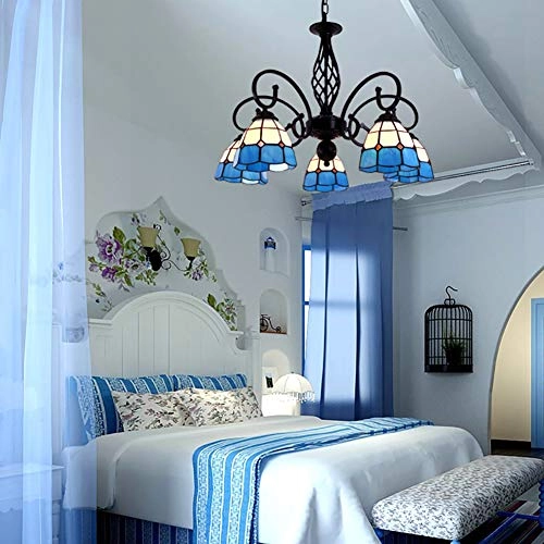 Tiffany Round Chandelier - E27 Colored Peach 30*19cm