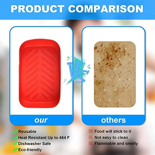 Air Fryer Silicone Pot - 2PCS Red