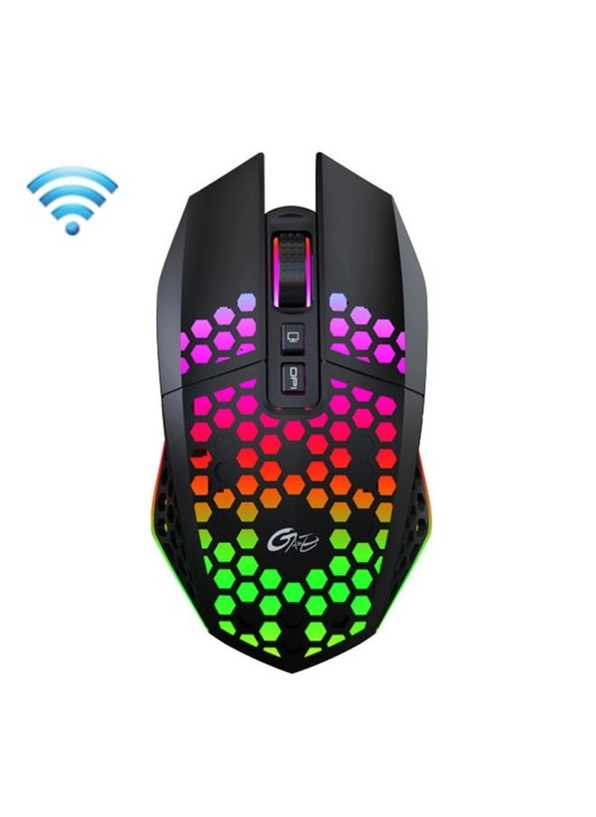 X801 8-Button 1600DPI Hollow Luminous Gaming Mouse - Wireless