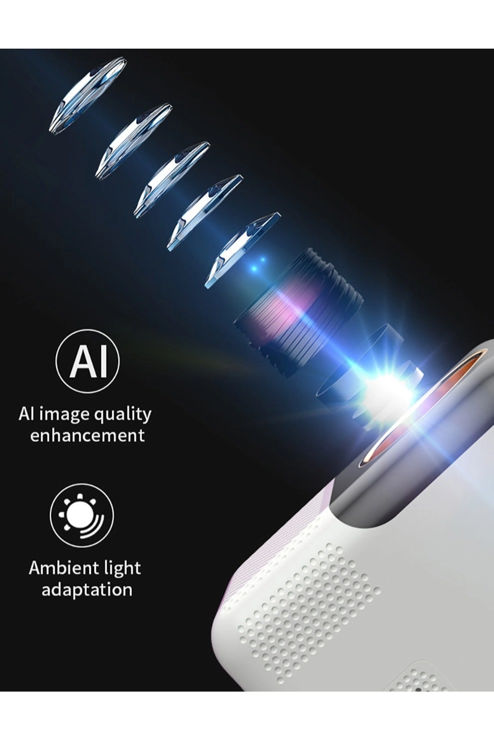 Upgrade Portable Projector 400ANSI 1080P