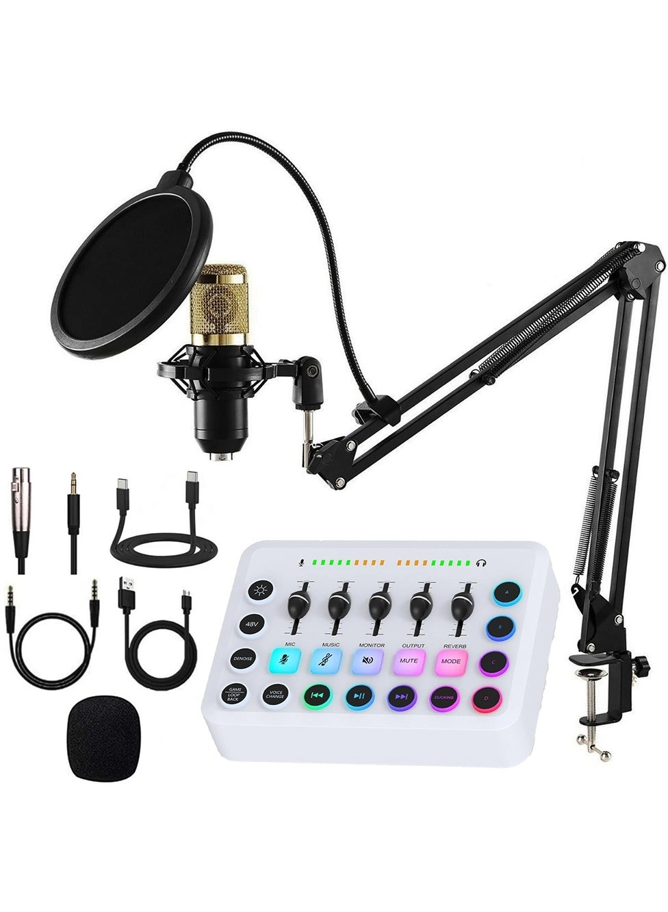 BM800 + F9 USB+Wireless+XLR+3.5mm-Mini-Jack Microphone Bundle