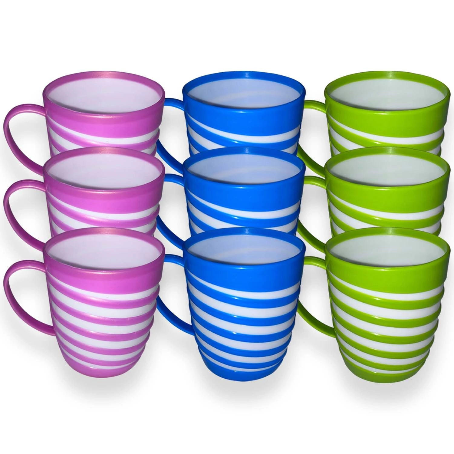QCT Striped Plastic Mug - 9 pcs