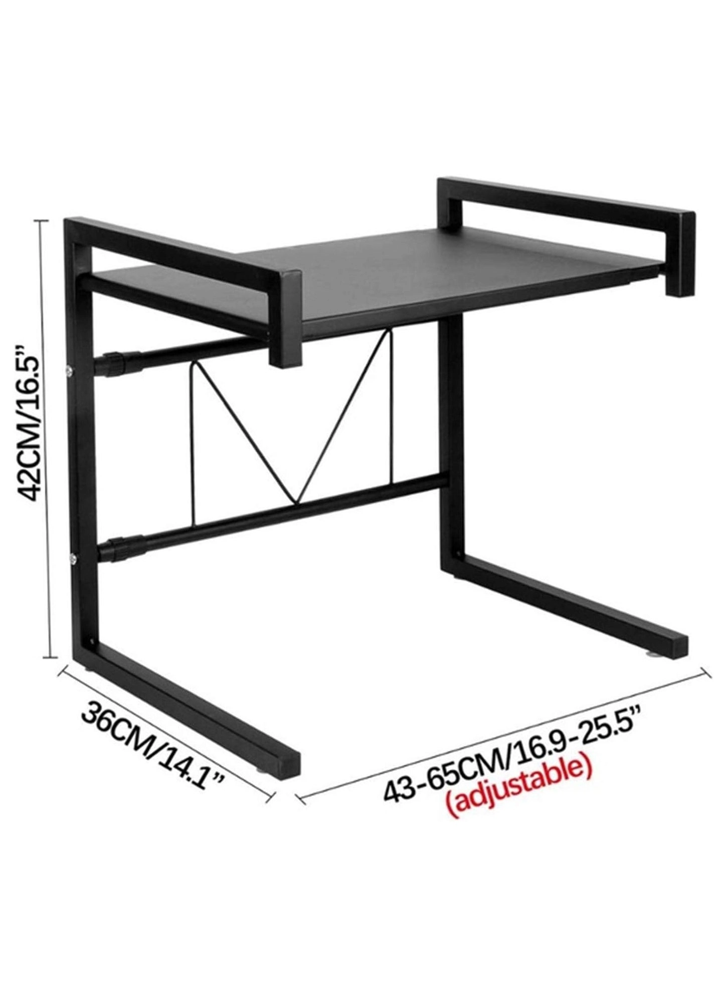 Microwave Rack - 2 Shelf Up to 25kg Black