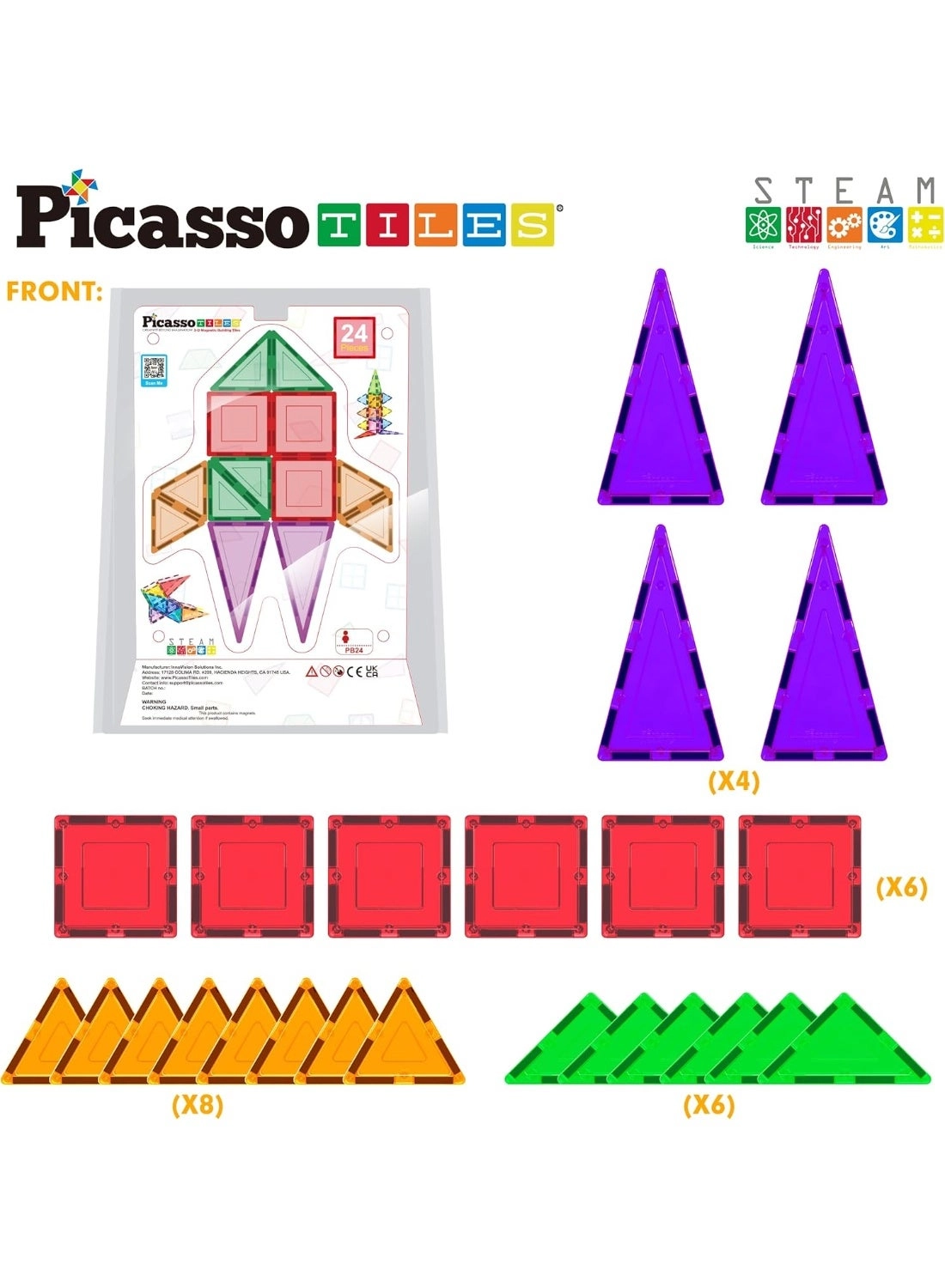Magnetic Tiles 3D Classic - Multicolor STEM