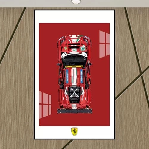 Display Wall Mount - Acrylic Aluminium for LEGO 42125 Ferrarri 48-8 G-TE