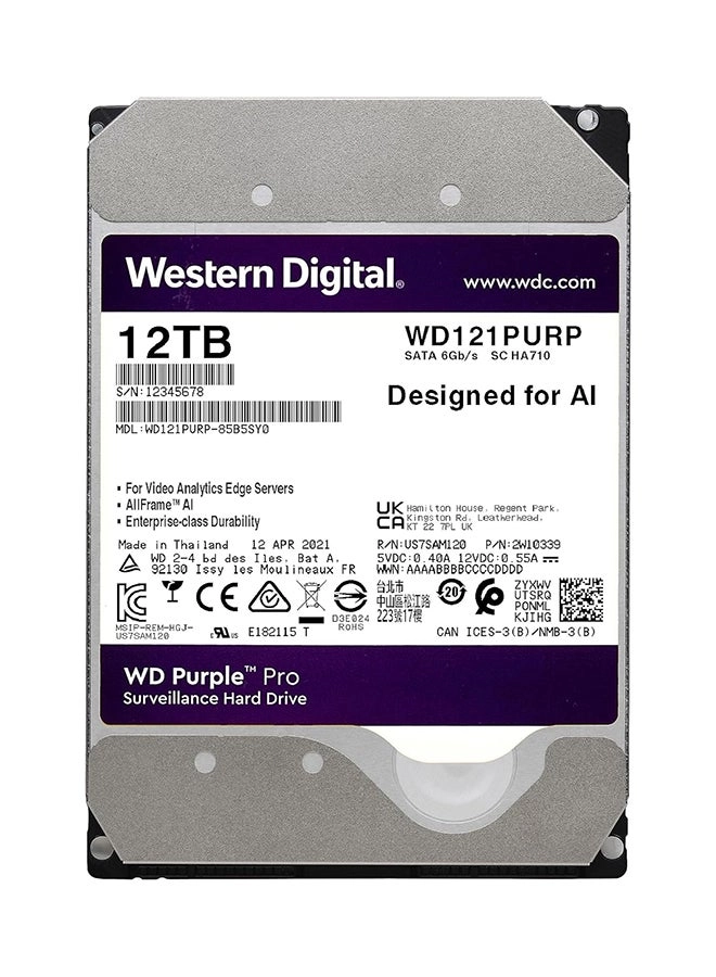 WD Purple Pro 3.5" 7200rpm SATA (WD122PURP-SPCCFY0) - 12TB