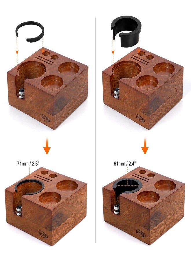 Espresso Tamper Holder - Natural Walnut Fit for 51, 54, 58mm