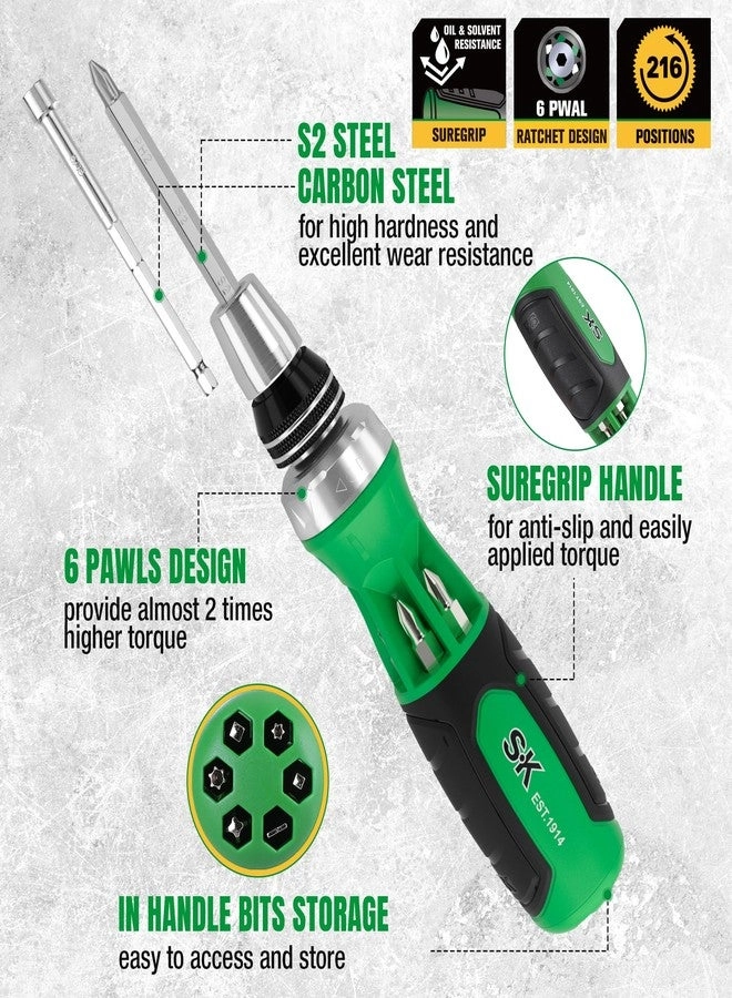 22-in-1 Ratcheting Slotted and Phillips Screwdriver Set (22 Pcs)