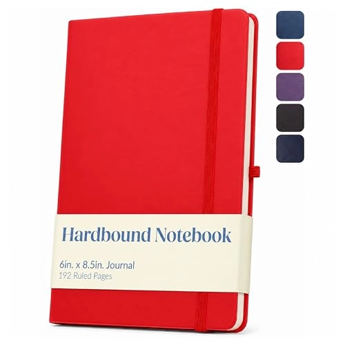 Eccolo Hardbound Writing Journal 7.25-x-9.6 Inches Hardcover - Lined 192 Pages