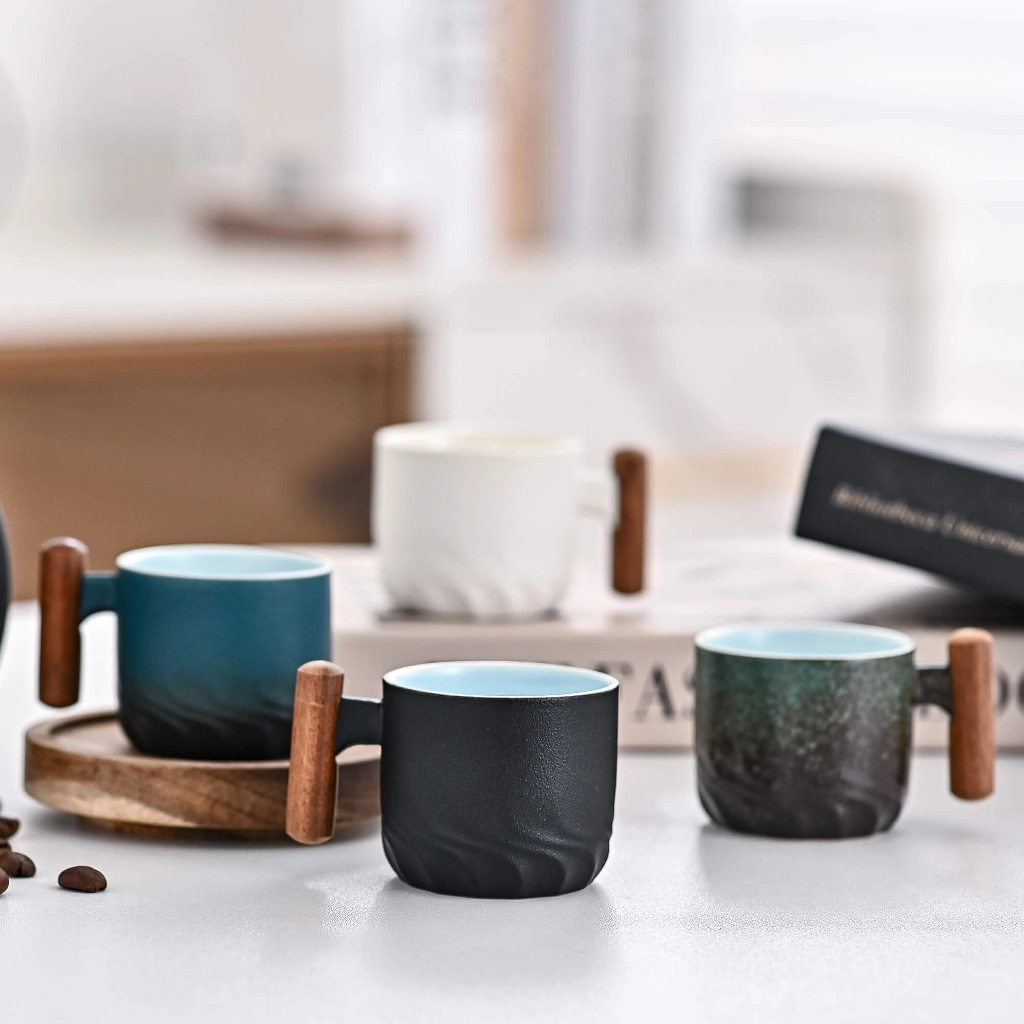 Espresso Cup - 2 pcs Wooden Handle
