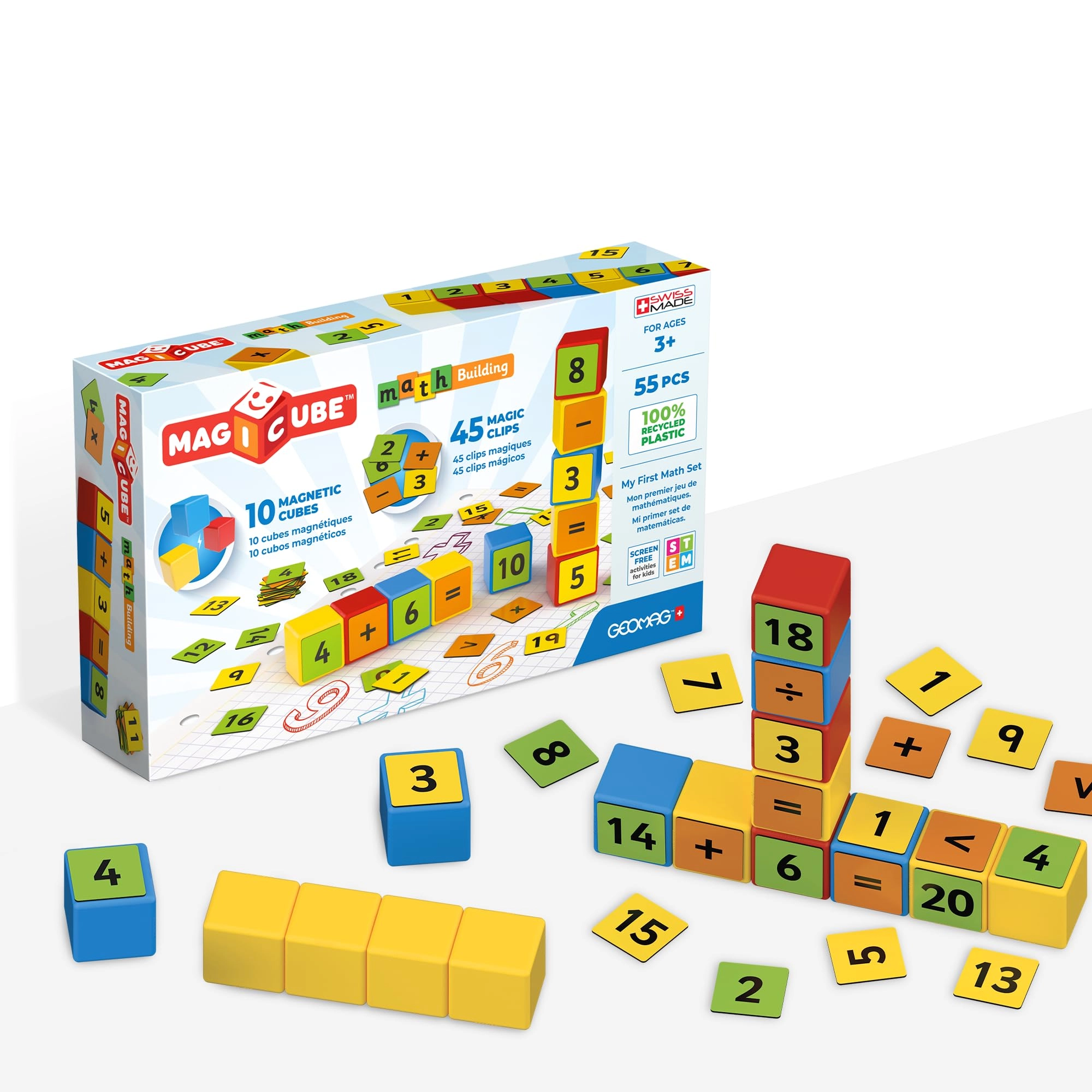 Magicube Math Building And Clips - 55 pcs