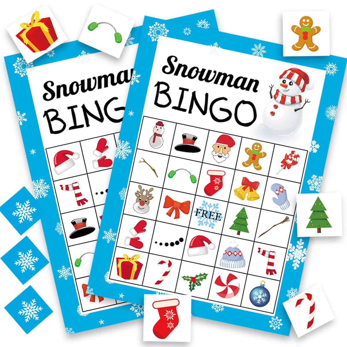 Happy Storm Snowman Bingo Cards - 24