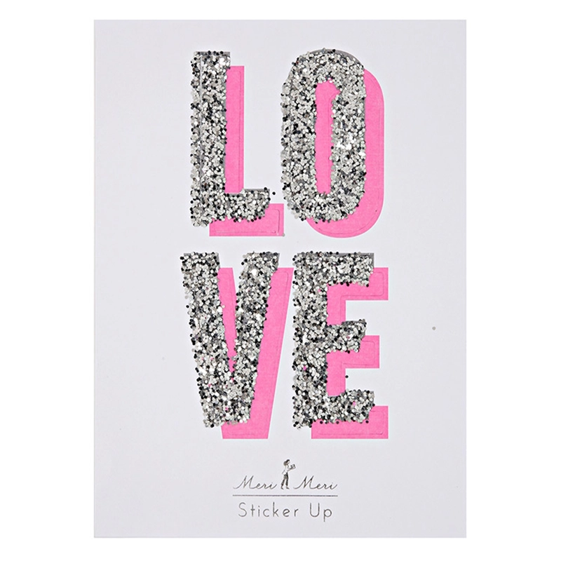 Meri Meri Glitter Love Sticker Book Silver Glitter 1 pcs