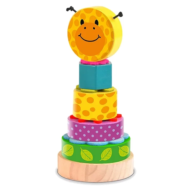 Fiesta Crafts Giraffe Stacking Rings - 1+ 10 Pcs